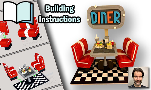 Buy NOW this MOC pdf instructions on PayPal | Retro Diner from Zachary Steinman | Planet GBC