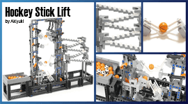 LEGO Great Ball Contraption with building instructions - Hockey Stick Lift designed by Akiyuki | Planet GBC